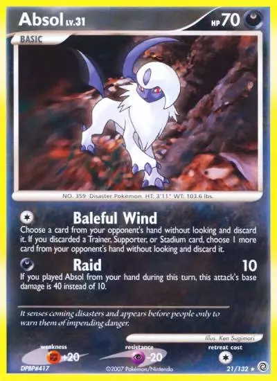 Absol 21/132 Secret Wonders Pokemon card