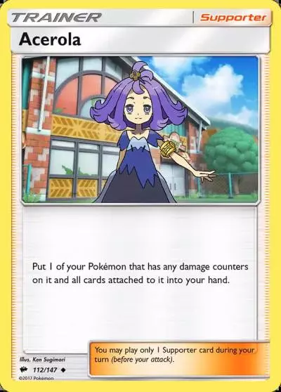 Acerola 112/147 Burning Shadows Pokemon card