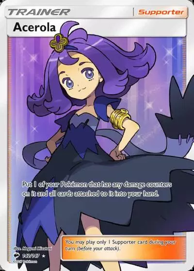 Acerola 142/147 Burning Shadows Pokemon card