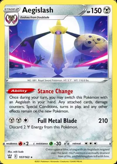 Aegislash 107/163 Battle Styles Pokemon card