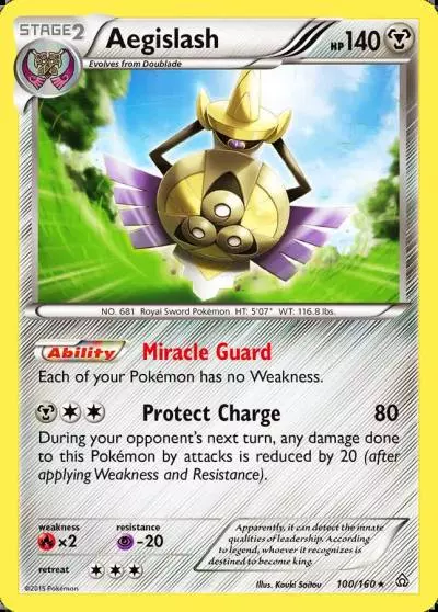 Aegislash 100/160 Primal Clash Pokemon card