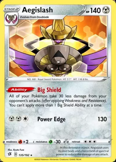 Aegislash 135/192 Rebel Clash Pokemon card
