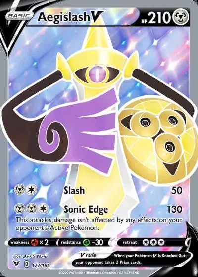 Aegislash V 177/185 Vivid Voltage Pokemon card