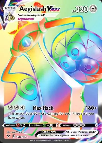 Aegislash VMAX 190/185 Vivid Voltage Pokemon card