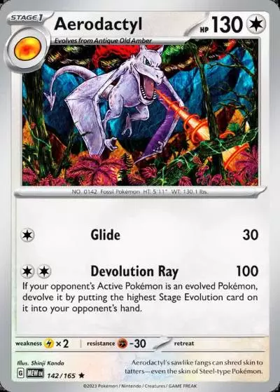 Aerodactyl 142/165 151 Pokemon card