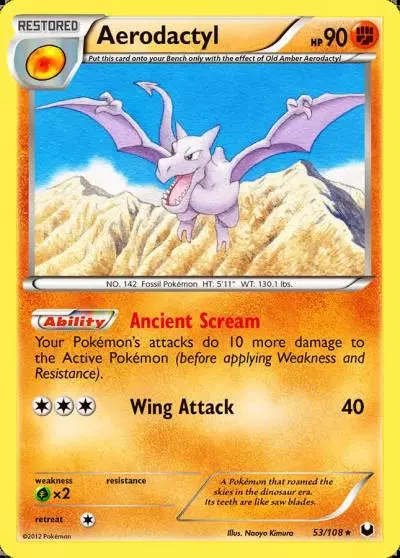 Aerodactyl 53/108 Dark Explorers Pokemon card