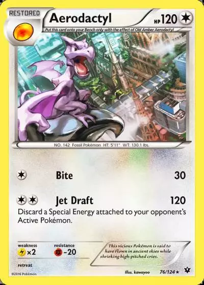 Aerodactyl 76/124 Fates Collide Pokemon card