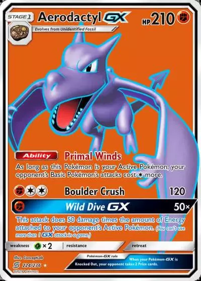Aerodactyl-GX 224/236 Unified Minds Pokemon card