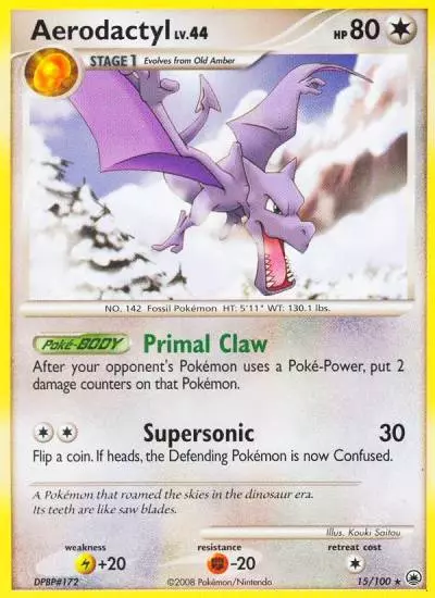 Aerodactyl 15/100 Majestic Dawn Pokemon card