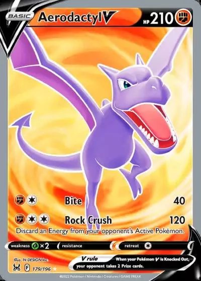 Aerodactyl V 179/196 Lost Origin Pokemon card