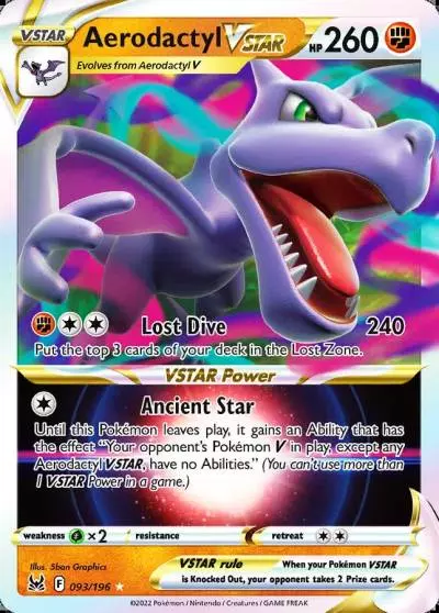 Aerodactyl VSTAR 93/196 Lost Origin Pokemon card