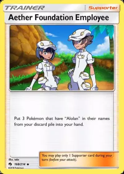 Aether Foundation Employee 168/214 Lost Thunder Pokemon card
