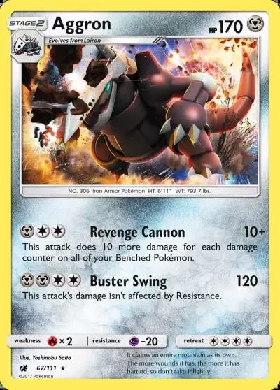 Aggron 67/111 Crimson Invasion Pokemon card
