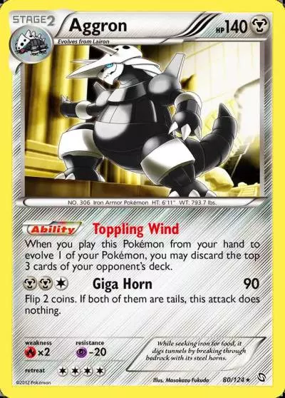 Aggron 80/124 Dragons Exalted Pokemon card