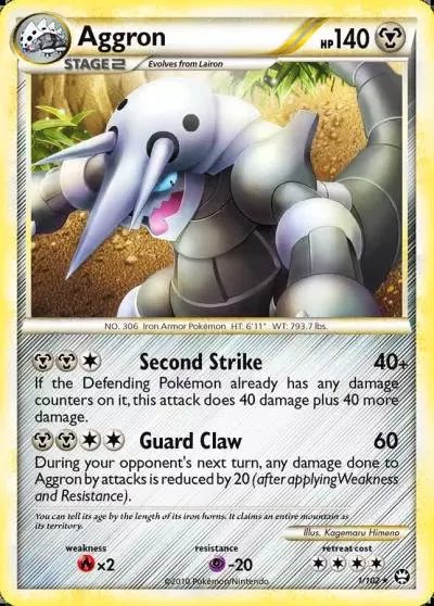 Aggron 1/102 HS—Triumphant Pokemon card
