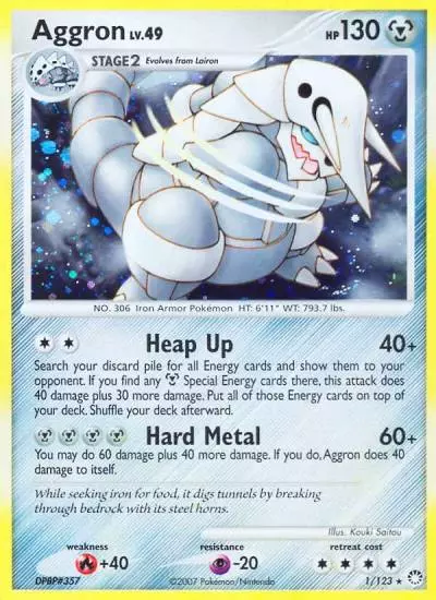 Aggron 1/123 Mysterious Treasures Pokemon card