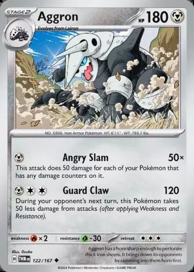 Aggron 122/167 Twilight Masquerade Pokemon card