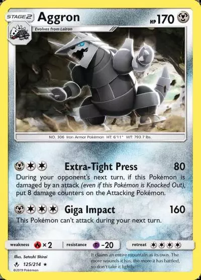 Aggron 125/214 Unbroken Bonds Pokemon card
