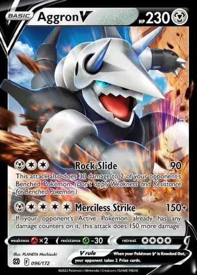 Aggron V 96/172 Brilliant Stars Pokemon card