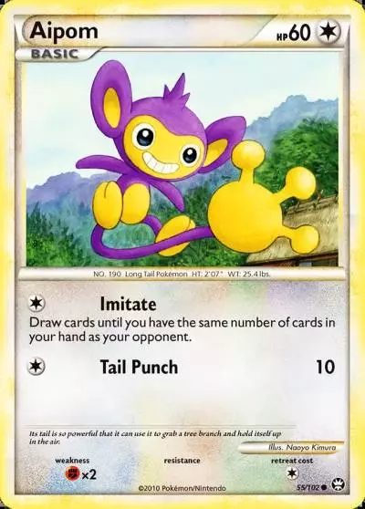 Aipom 55/102 HS—Triumphant Pokemon card