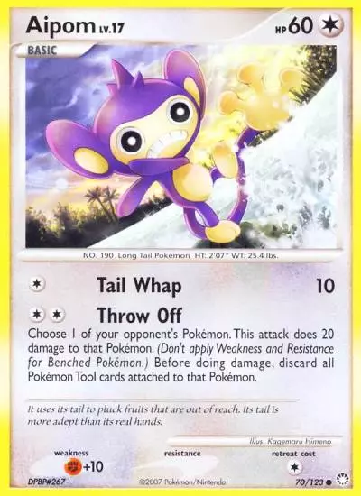 Aipom 70/123 Mysterious Treasures Pokemon card