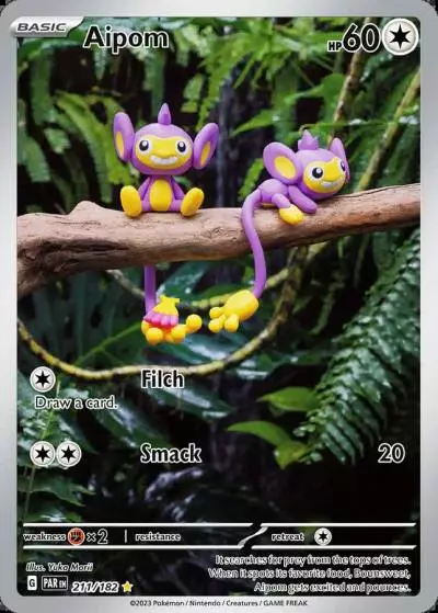 Aipom 211/182 Paradox Rift Pokemon card