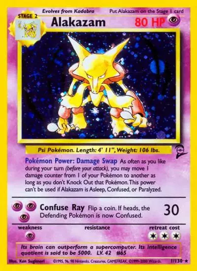 Alakazam 1/130 Base Set 2 Pokemon card