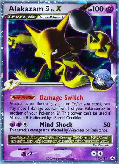 Alakazam E4 LV.X 103/111 Rising Rivals Pokemon card
