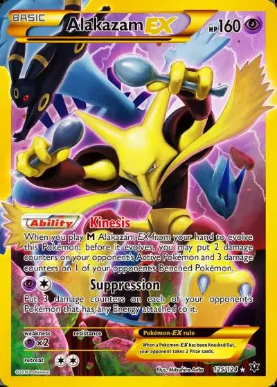 Alakazam-EX 125/124 Fates Collide Pokemon card