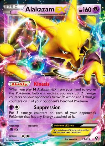 Alakazam-EX 25/124 Fates Collide Pokemon card