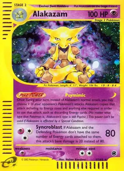 Alakazam 1/165 Expedition Base Set Pokemon card
