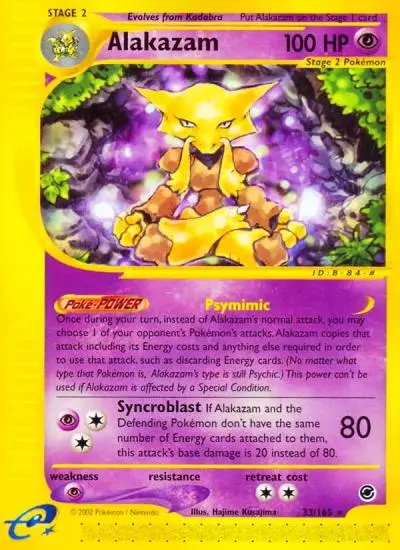 Alakazam 33/165 Expedition Base Set Pokemon card
