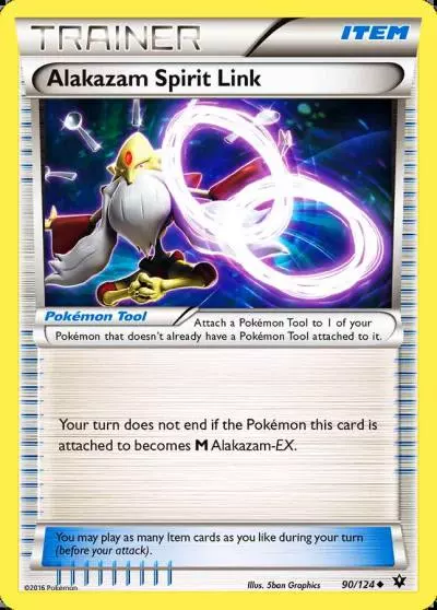 Alakazam Spirit Link 90/124 Fates Collide Pokemon card