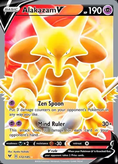 Alakazam V 172/185 Vivid Voltage Pokemon card