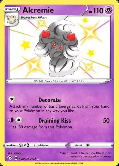 Alcremie SV058/122 Shining Fates Shiny Vault Pokemon card