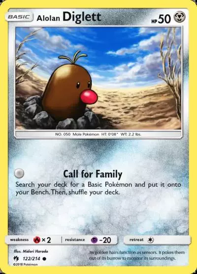 Alolan Diglett 122/214 Lost Thunder Pokemon card
