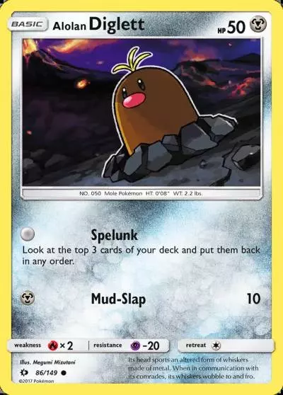Alolan Diglett 86/149 Sun & Moon Pokemon card