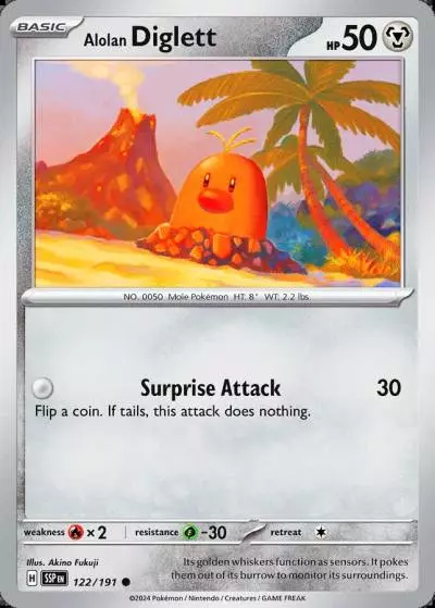 Alolan Diglett 122/191 Surging Sparks Pokemon card