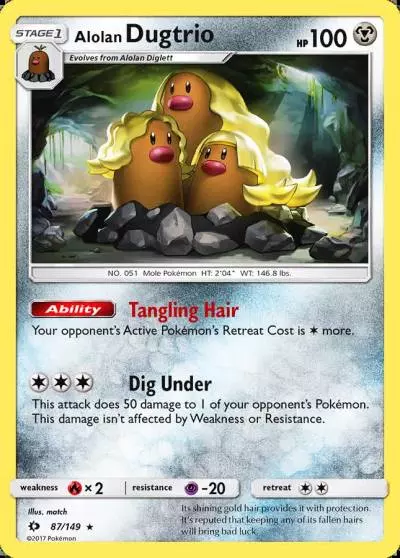 Alolan Dugtrio 87/149 Sun & Moon Pokemon card