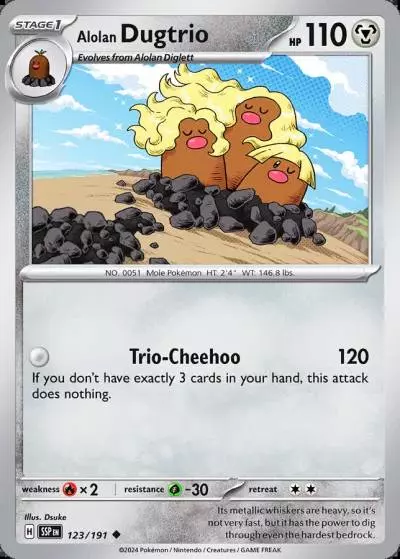 Alolan Dugtrio 123/191 Surging Sparks Pokemon card
