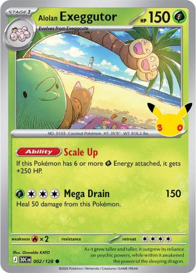Alolan Exeggutor 2/128 30th Celebration Pokemon card