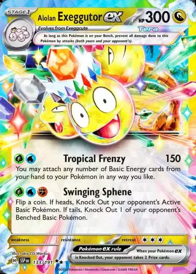 Alolan Exeggutor ex 133/191 Surging Sparks Pokemon card