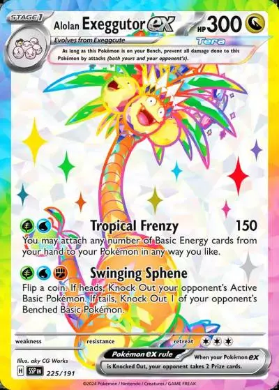 Alolan Exeggutor ex 225/191 Surging Sparks Pokemon card