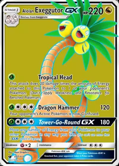 Alolan Exeggutor-GX 107/111 Crimson Invasion Pokemon card