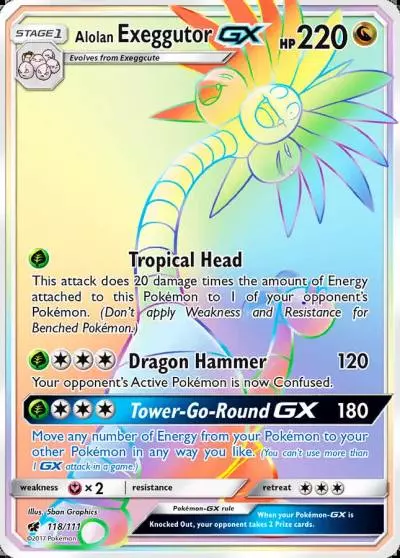 Alolan Exeggutor-GX 118/111 Crimson Invasion Pokemon card