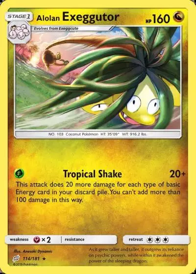 Alolan Exeggutor 114/181 Team Up Pokemon card