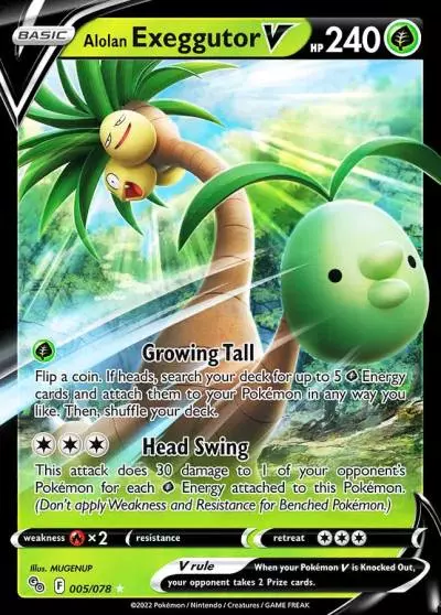 Alolan Exeggutor V 5/78 Pokémon GO Pokemon card