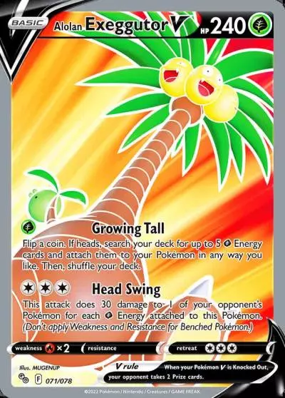 Alolan Exeggutor V 71/78 Pokémon GO Pokemon card