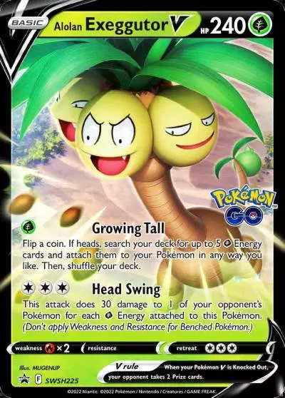 Alolan Exeggutor V SWSH225/307 SWSH Black Star Promos Pokemon card