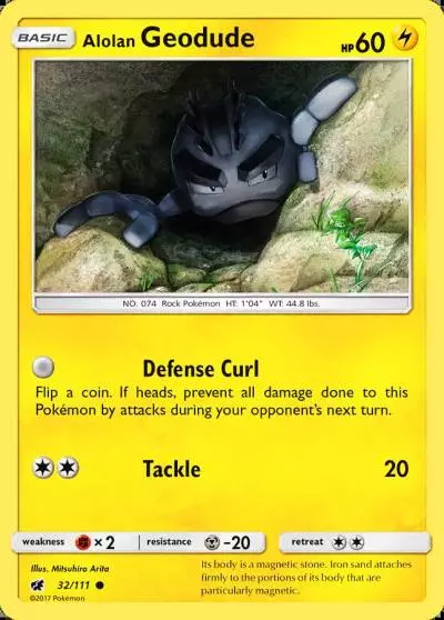 Alolan Geodude 32/111 Crimson Invasion Pokemon card
